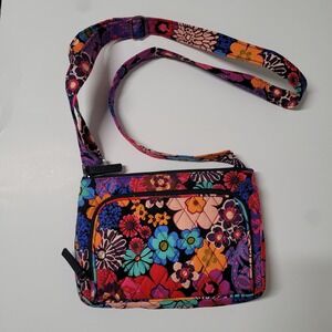 Vera Bradley Floral Quilted Cotton Crossbody Bag Multicolor Adjustable Strap